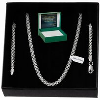 SREBRNY ŁAŃCUSZEK BISMARK 55cm/3mm PRÓBA 925 PREZENT DLA KOBIETY ŻONY MAMY
