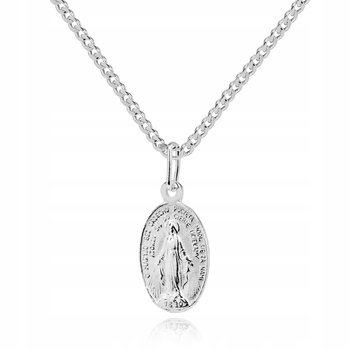 Srebrny łańcuszek medalik chrzest Komunia 50cmLM33 - GLOBAL SILVER