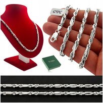 SREBRNY ŁAŃCUSZEK MĘSKI ŁAŃCUCH 50cm SREBRO 925+PŁYN , UNIKATOWY WZÓR