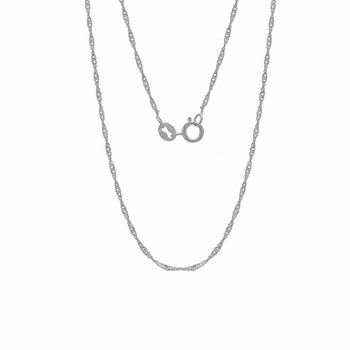 Srebrny łańcuszek skręcany singapur, srebro 925 : Długość (cm) - 45, Srebro - kolor pokrycia - Pokrycie platyną,45 - GIORRE