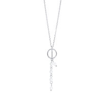 Srebrny naszyjnik 925 koło wiszące perły