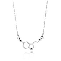 Srebrny naszyjnik - serotonina, wzór chemiczny, srebro 925 : Srebro - kolor pokrycia - Pokrycie platyną GIORRE