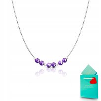 Srebrny naszyjnik z ametystem łańcuszek ametysty biżuteria srebro 925