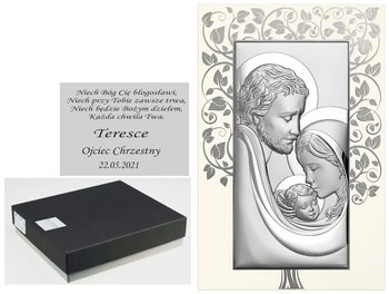 Srebrny Obrazek Komunia Chrzest Ślub Grawer - Inna marka