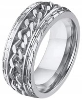 Srebrny Pierścień Sygnet Łańcuch Punk STAL