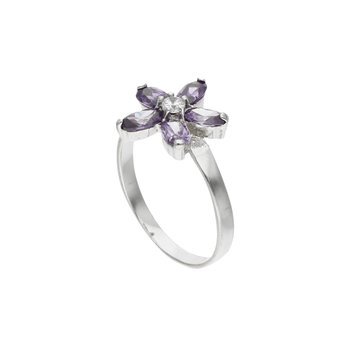 Srebrny pierścionek kwiatek 925 - Rosanto