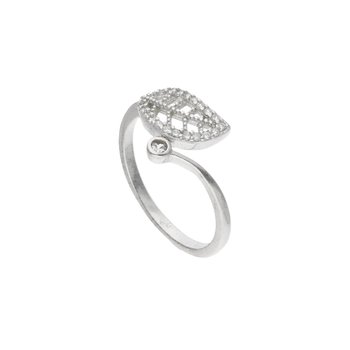 Srebrny pierścionek liść 925 - Rosanto