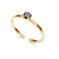 Srebrny pierścionek z diamentem 3mm My RING™, srebro 925 : Srebro - kolor pokrycia - Pokrycie żółtym 18K złotem - GIORRE