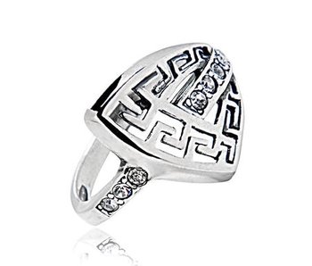 Srebrny pierścionek z greckim wzorem no. 355 - PERLEI