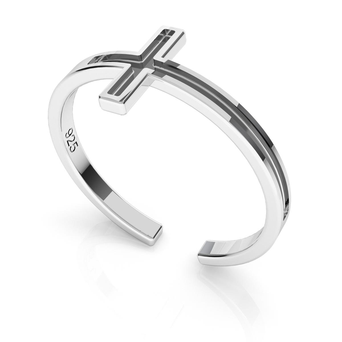 Фото - Перстень Srebrny pierścionek z krzyżykiem, srebro 925 : Srebro - kolor pokrycia - P