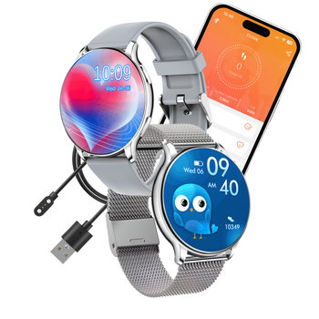 Srebrny Smartwatch Damski z Polskim Menu – Sport, Puls, Rozmowy - MAX Olkusz s.c., DEVILL