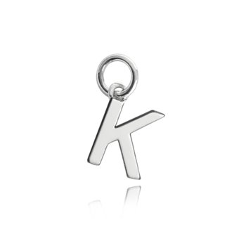 Srebrny wisiorek mała litera „K” - UPOMINKARNIA