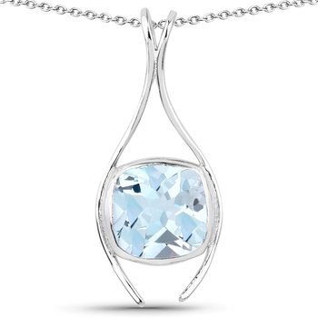 Srebrny wisiorek z naturalnym topazem niebieskim 5,11 ct - Biżuteria Prana