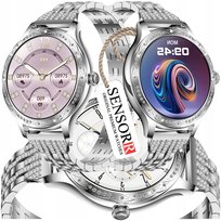 Srebrny Zegarek Smartwatch Damski Rozmowy Ciśnieniomierz Pulsometr Kroki Pl