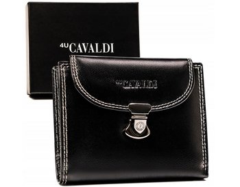 Średni, skórzany portfel damski na zatrzask 4U Cavaldi - 4U CAVALDI