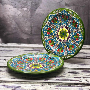 Średni talerz ceramiczny ręcznie zdobiony „Kwitnąca polana” o średnicy 17,5cm - Inny producent