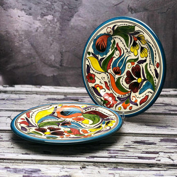 Średni talerz ceramiczny ręcznie zdobiony „Polna łąka 1” o średnicy 17,5cm - Inny producent