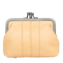 Średnia Portmonetka Skórzana Kaletnik Beżowa