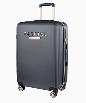 Średnia szara walizka z eleganckim napisem - PUCCINI