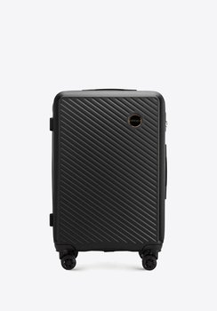 Średnia walizka z ABS-u w ukośne paski czarna - WITTCHEN