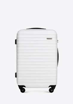 Średnia walizka z ABS-u z żebrowaniem biała - WITTCHEN