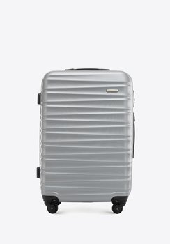 Średnia walizka z ABS-u z żebrowaniem szara - WITTCHEN