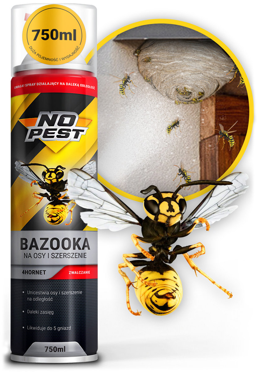 Фото - Відлякувачі комах і тварин Środek No Pest Na Osy I Szerszenie 750Ml Spray Formuła Aerozol Oprysk Prep