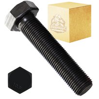 Śruba M12x1.25x45 25szt DIN 961 sześciokątna drobnozwojna kl. 10.9 czarna