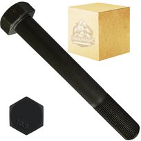 Śruba M14x1.50x40 10szt DIN 960 sześciokątna drobnozwojna kl. 10.9 czarna