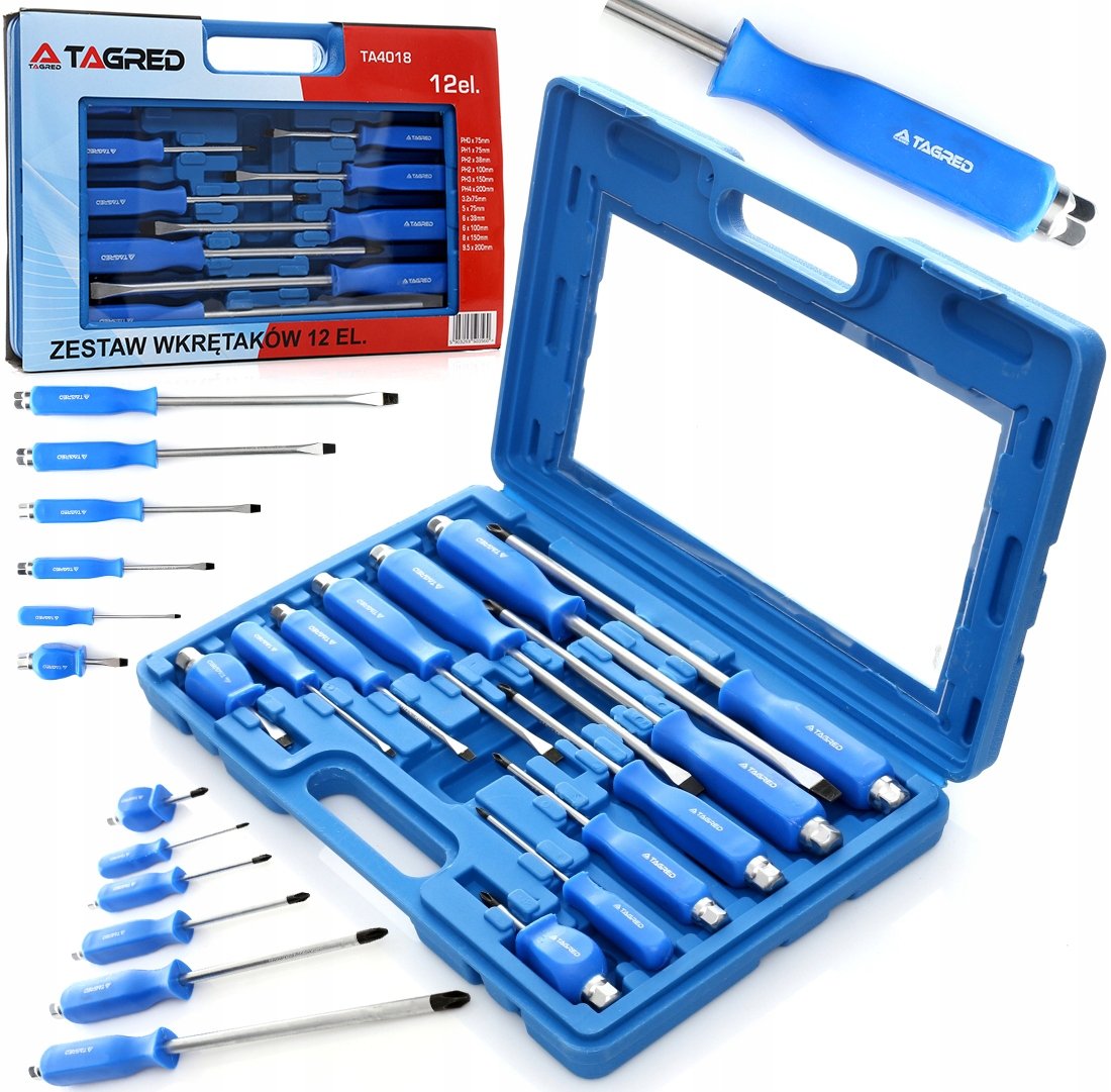 Śrubokręty Ślusarskie Wkrętaki Do Podbijania 12Szt-Zdjęcie-0