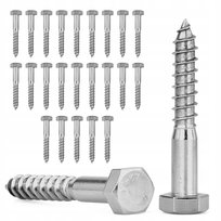 Śruby z łbem sześciokątnym A2 M12 x 80 mm ze stali Zestaw 25 sztuk