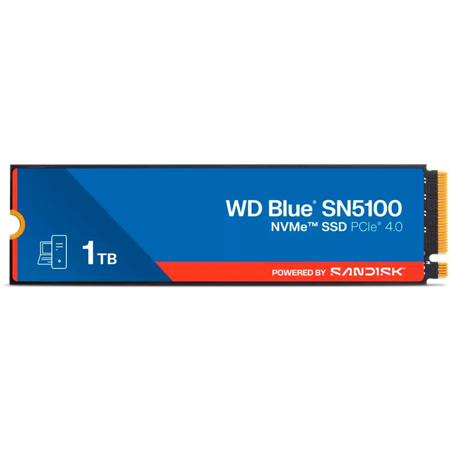 Inny producent SSD WD Blue SN5100 1TB M.2 2280 PCIe Gen4 x4 NVMe QLC 3D, Read/Write: 7100/6700 MBps, IOPS 1000K/1300K, TBW: 600