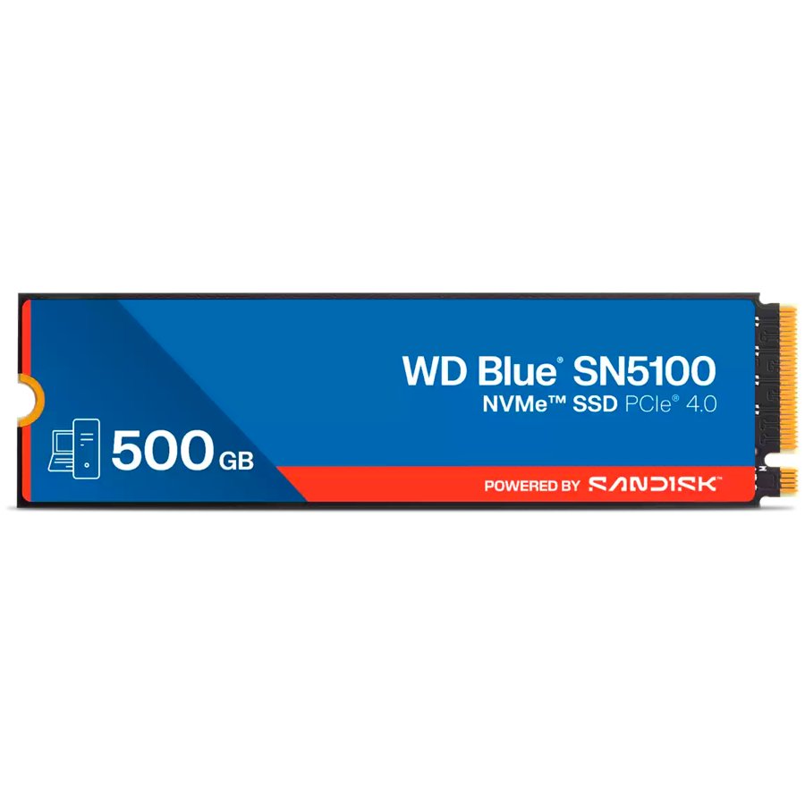 Inny producent SSD WD Blue SN5100 500GB M.2 2280 PCIe Gen4 x4 NVMe QLC 3D, Read/Write: 6600/5600 MBps, IOPS 660K/1100K, TBW: 300