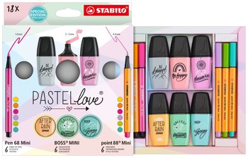 Stabilo, Zestaw  Pastellove 18 szt. BOSS mini / Pen 68 mini / point 88 mini  - Stabilo