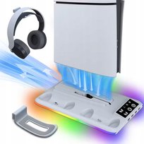 Stacja Chłodząca PS5 Ładowanie Padów RGB Podstawka Pod Konsolę Wentylator nieznany producent