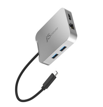 Stacja dokująca j5create 4K60 4K60 Elite USB-C PD Multi-Port Adapter 1x4K HDMI/2xUSB 3.1/1xUSB-C/1xRJ45 Gigabit; kolor srebrny JCD391-N - j5 Create