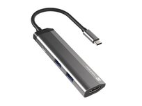 Stacja dokująca Multi Port Fowler Slim USB-C PD, 2x USB 3.0, HDMI 4K Natec