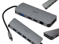 Stacja dokująca na dwa monitory z HDMI i USB-C 3.0 RJ45 Rozgałężnik portów