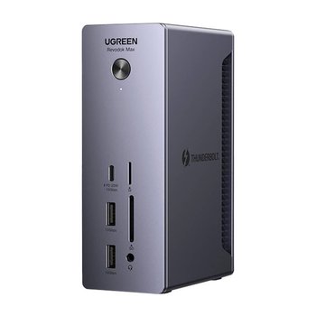 Stacja dokująca Ugreen U710, 2x Thunderbolt 4, DisplayPort 8K 30Hz, 4x USB, USB-C, RJ45, SD/TF, AUX, PD 90W (szara) - Inny producent