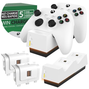 Stacja ładująca do padów XBOX ONE, XBOX SERIES X/S biała LED RGB zasilanie USB - Snakebyte