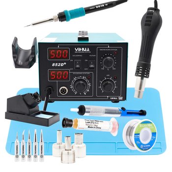 Stacja Lutownicza 852D+ Odsysacz Groty Cyna Mata - Techrebal