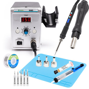 Stacja lutownicza Techrebal 858D + Precyzyjna lutownica 60W Techrebal ”Black Samurai” TBS60W z wyświetlaczem + KiT23 - Techrebal