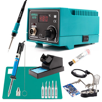 Stacja lutownicza Yihua 937D + Zestaw mata odsysacz groty topnik mata - Techrebal