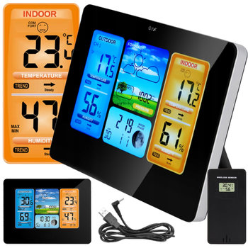 Stacja Meteo Pogodowa Bezprzewodowa Zegar LCD O153 - elektrostator