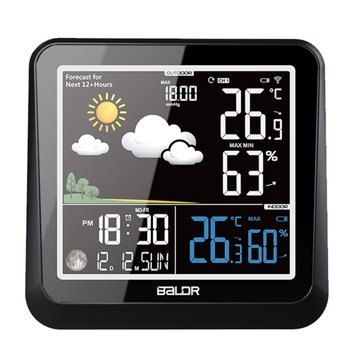 Stacja Pogodowa BALDR B0336 Bezprzewodowa Barometr Termometr Fazy Księżyca - Baldr