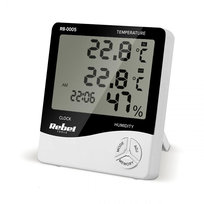 Stacja pogodowa bezprzewodowa na baterie termometr zegar Rebel