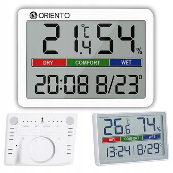 STACJA POGODOWA BEZPRZEWODOWA TERMOMETR HIGROMETR WILGOTNOŚĆ LCD ZEGAR DATA - inna (Inny)