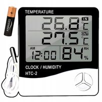 Stacja Pogodowa Pogody Termometr Higrometr Zegar Bateria Zestaw Sonda Lcd ikonka