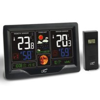 Stacja pogodowa z kolorowym wyświetlaczem wielofunkcyjna CZARNA LTC