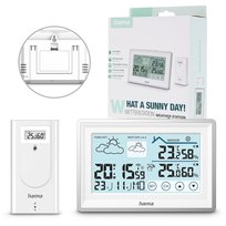 Stacja pogody Hama Bahamas termometr higrometr budzik biała
